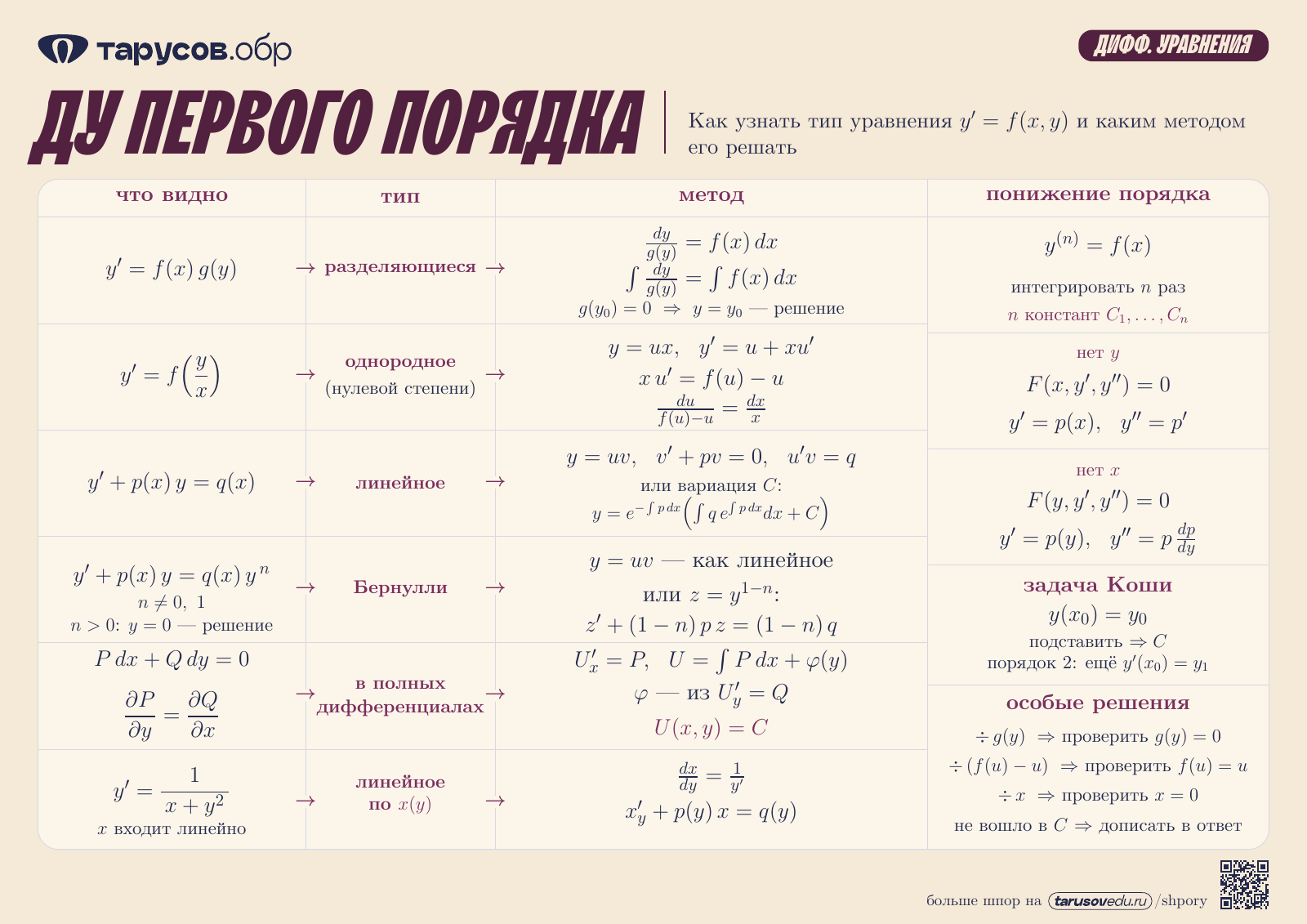 ДУ ПЕРВОГО ПОРЯДКА